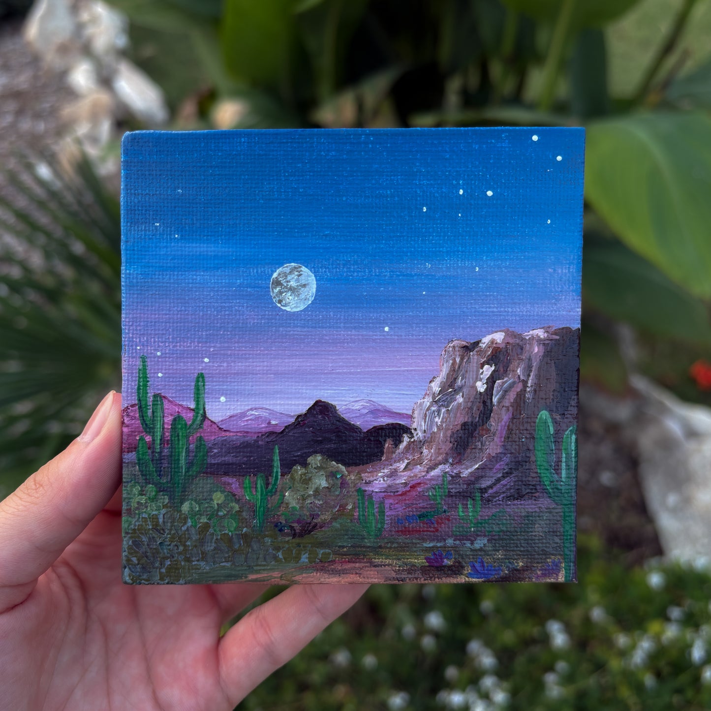 Desert Bliss, 4x4 Inch Original Painting