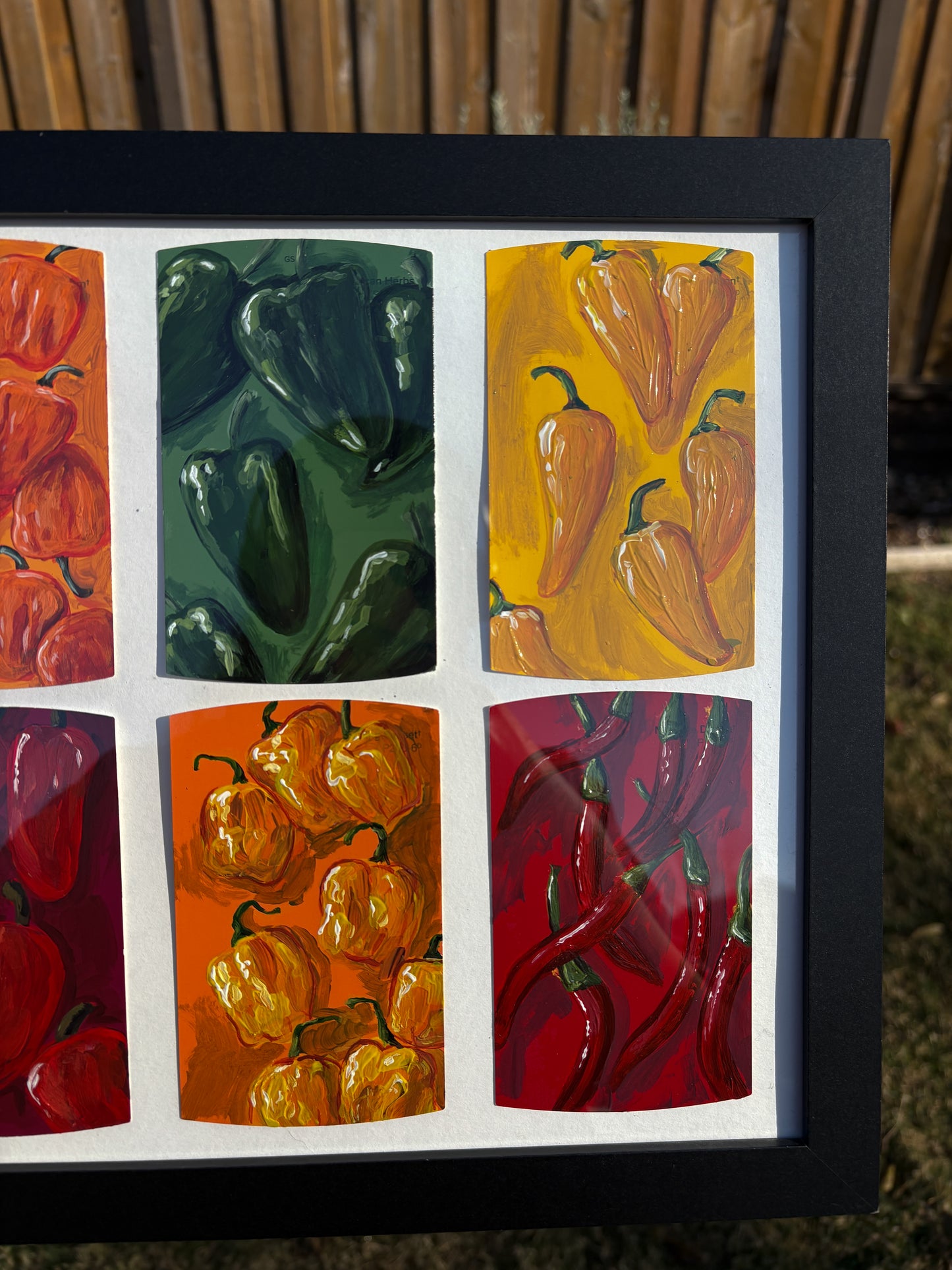 Pepper Patch, 10x14 Inch Framed Original Paintings