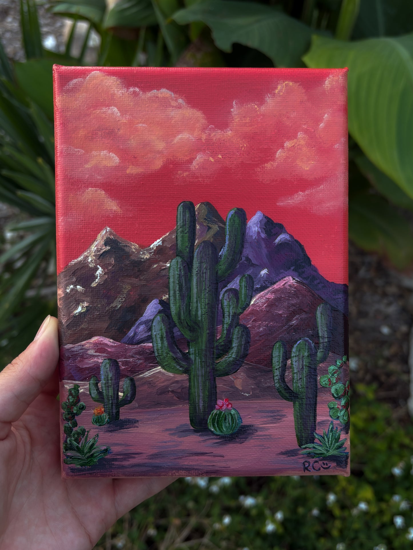 Past the Mountains, 5x7 Inch Original Painting