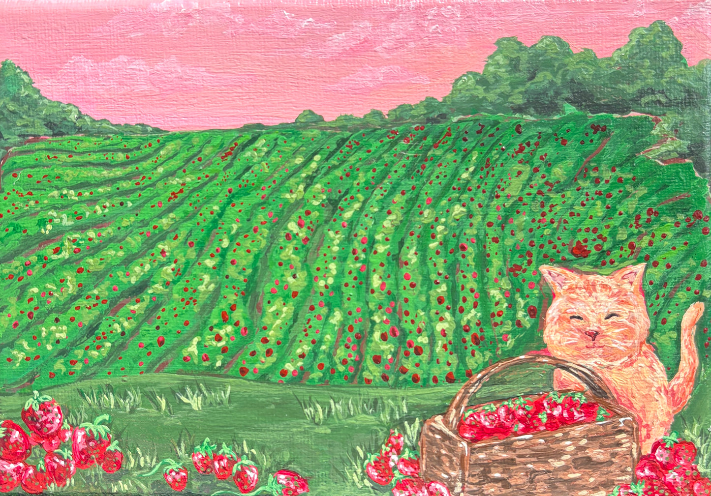 Strawberry Fields, 5x7 Inch Original