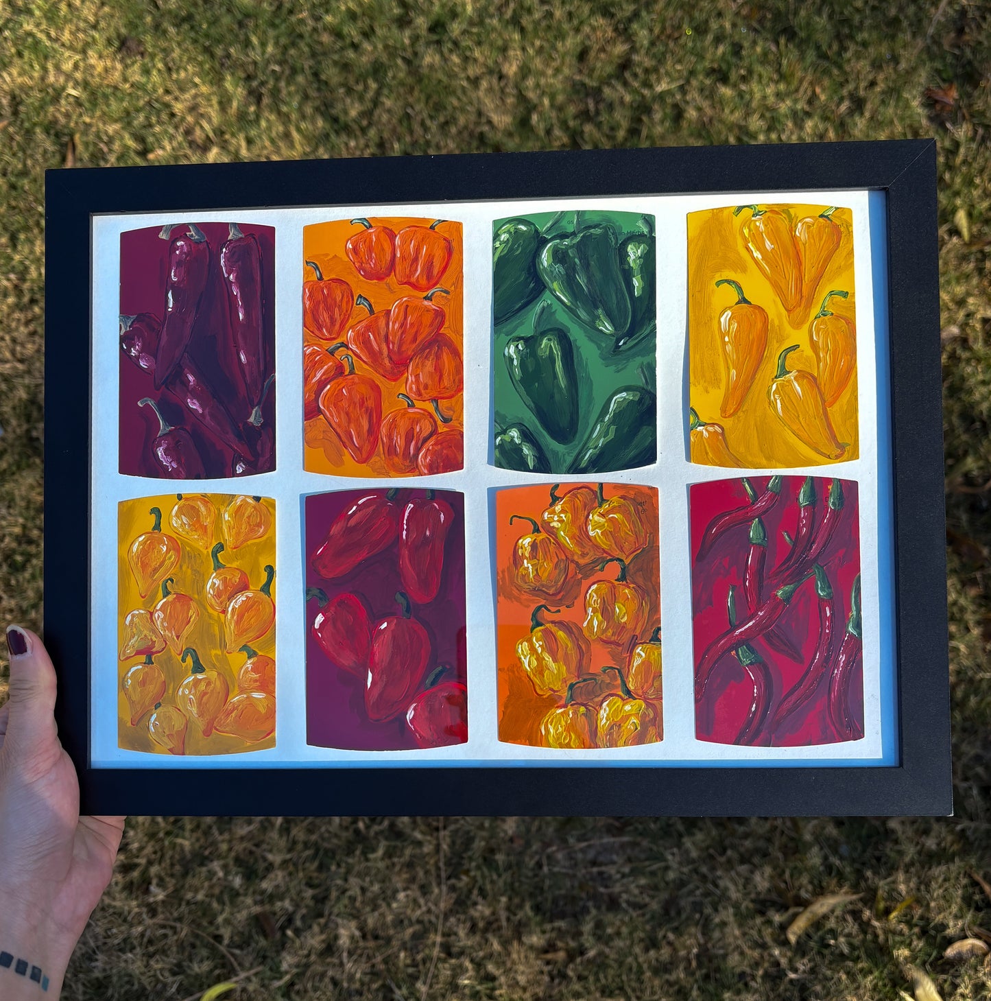 Pepper Patch, 10x14 Inch Framed Original Paintings
