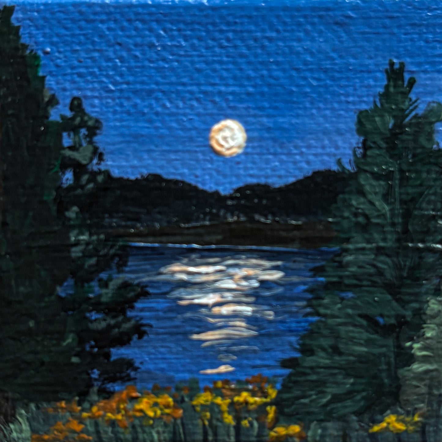 “After Dark” Collection, 6PC 2x2 Inch Original Painting