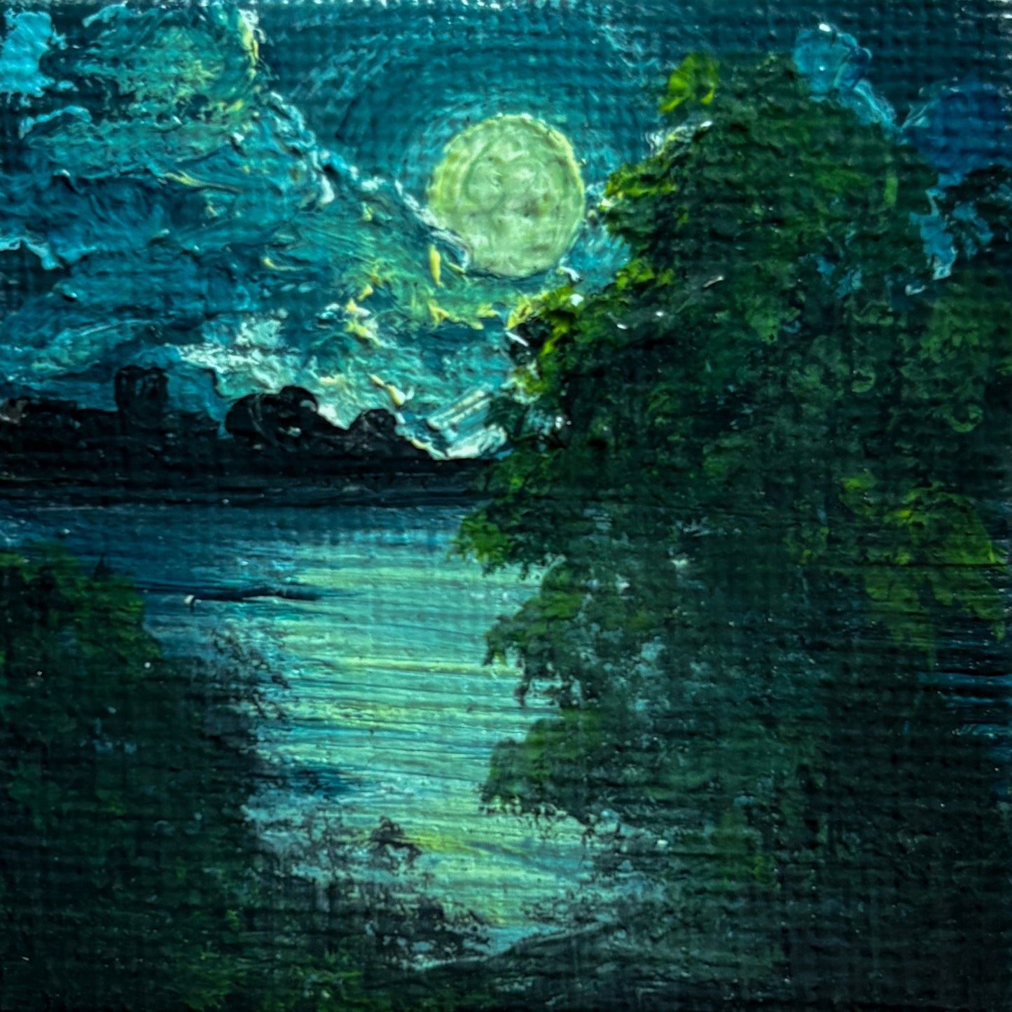 “After Dark” Collection, 6PC 2x2 Inch Original Painting