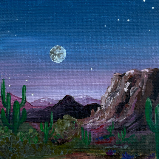Desert Bliss, 4x4 Inch Original Painting
