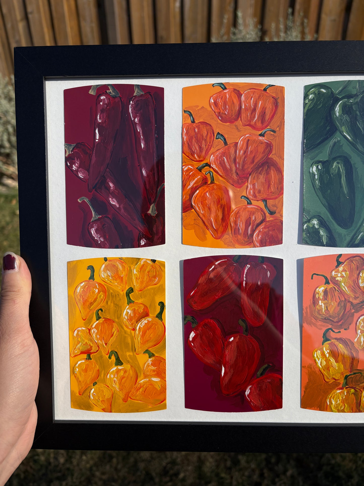 Pepper Patch, 10x14 Inch Framed Original Paintings