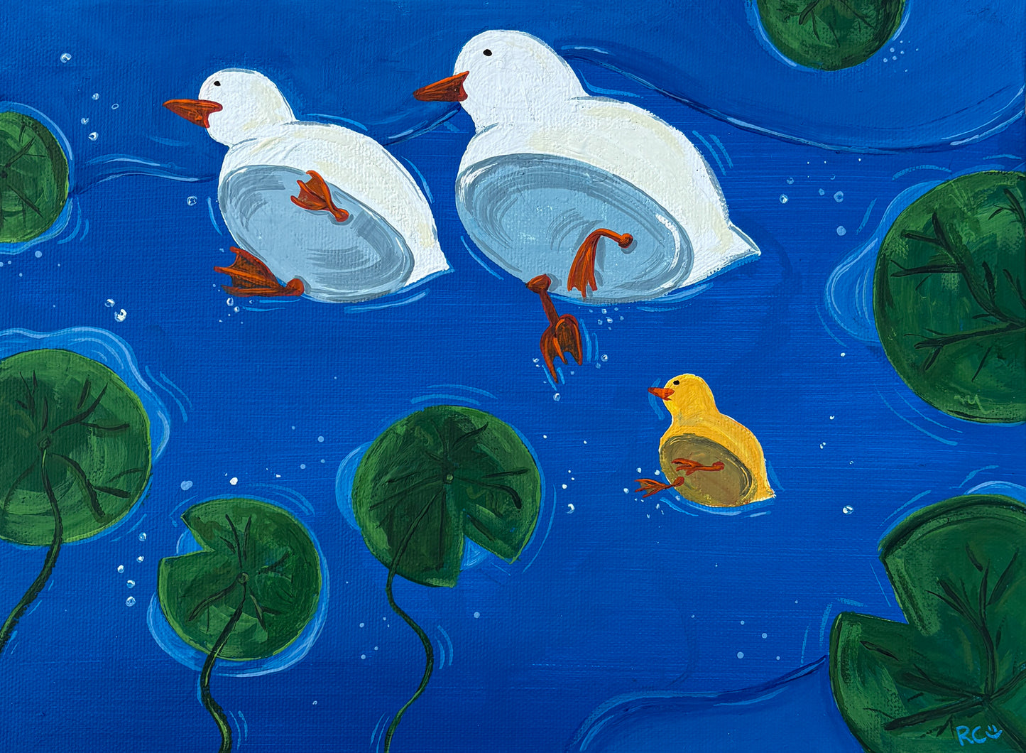 Duck Pond, 9x12 Inch Original Painting
