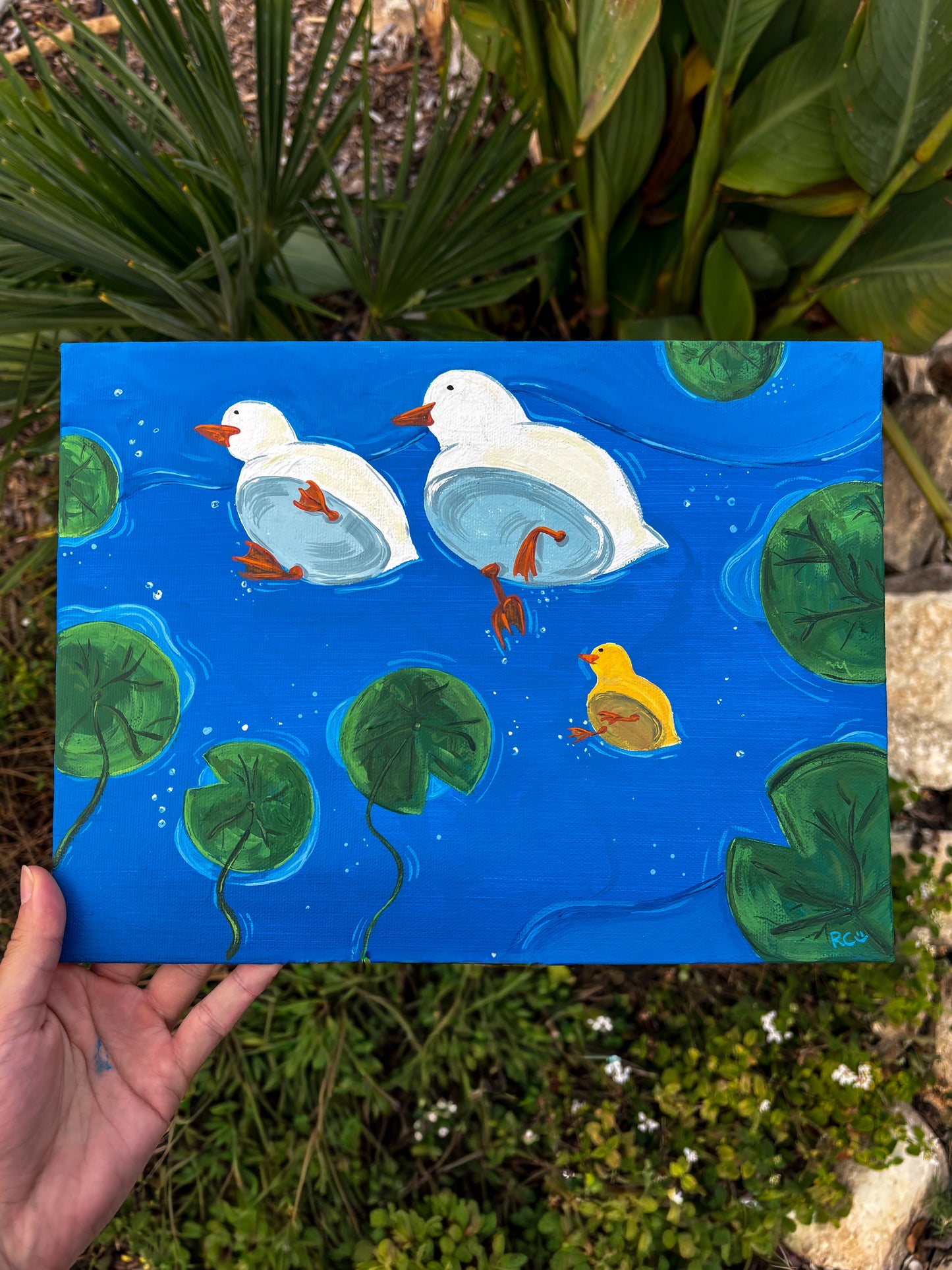 Duck Pond, 9x12 Inch Original Painting